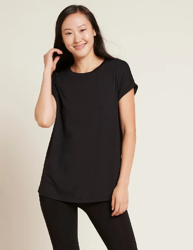 Sleep top and shorts sets under $30-Downtime Lounge Top - Black