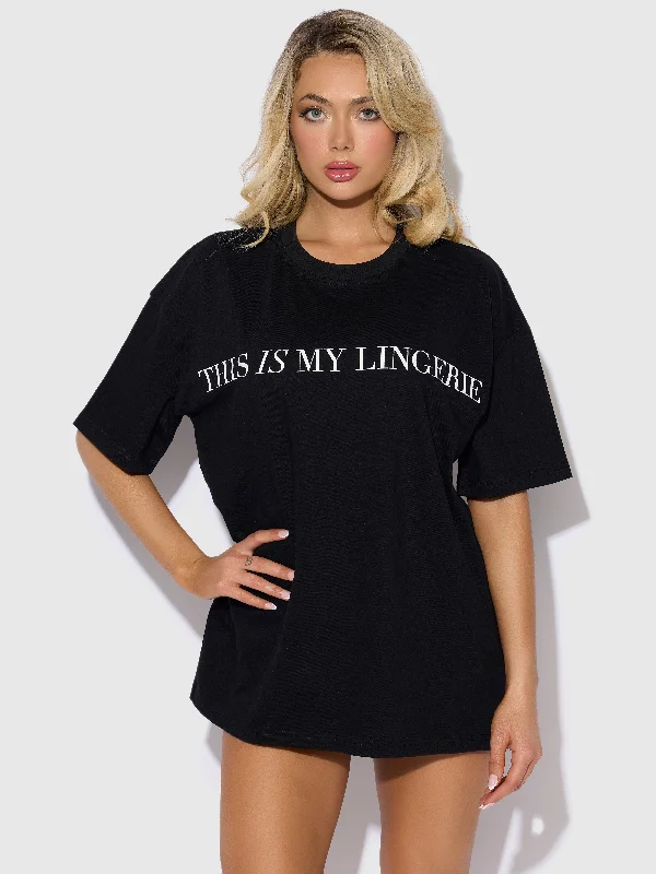 Anti-static sleep tops for synthetic bedding-This Is My Lingerie T-Shirt