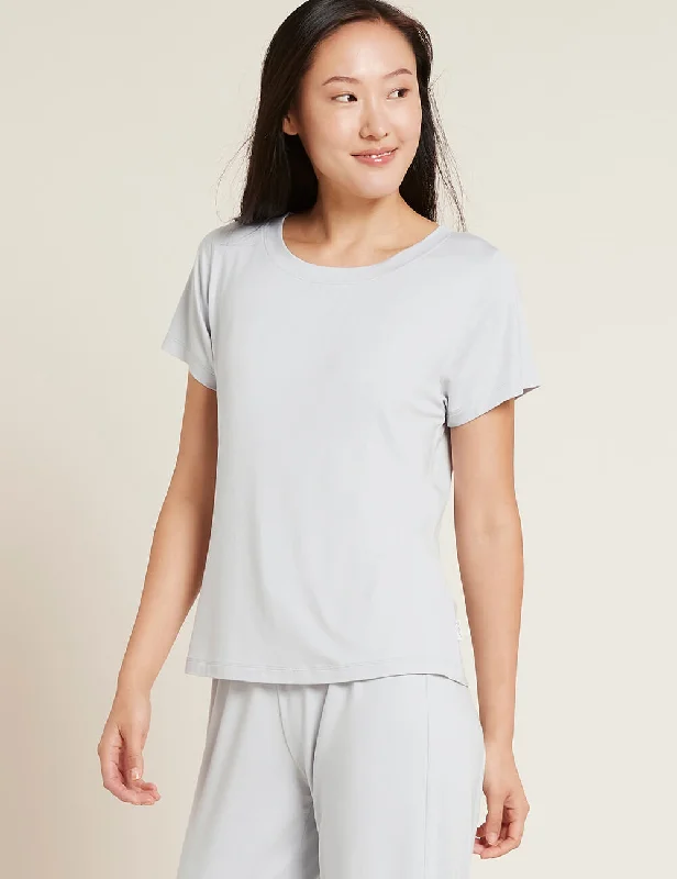 Plus-size sleep tops with tummy control-Goodnight Sleep Tee - Dove