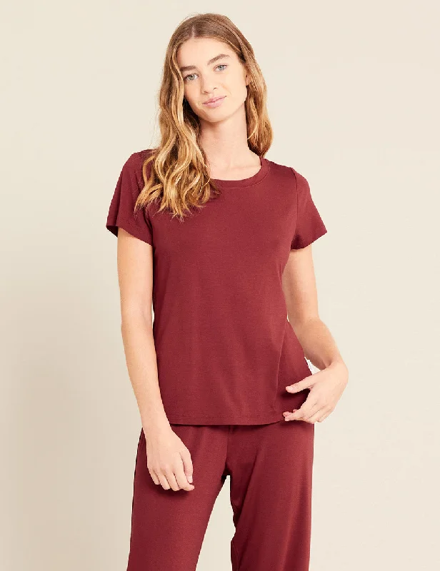 Sleep tops for blue light blocking-Goodnight Sleep Tee - Ruby