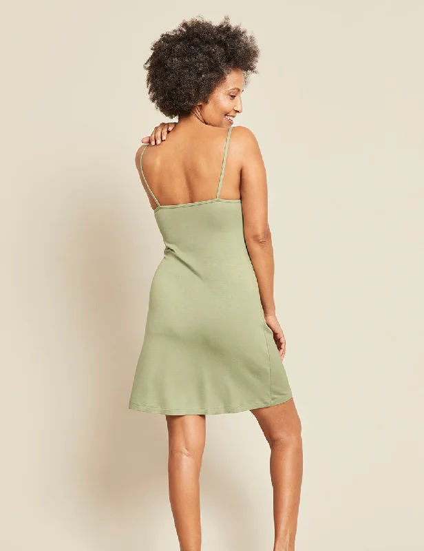 Post-surgery sleep tops with soft seams-Goodnight Slip Sleep Dress - Sage