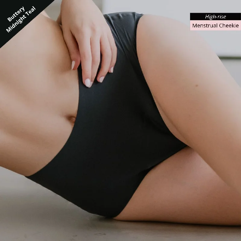 Microfiber panties for women soft -Hello Period! Seamless High-Rise Cheekie in Buttery Midnight Teal Microfiber panties for women soft -Hello Period! Seamless High-Rise Cheekie in Buttery Midnight Teal