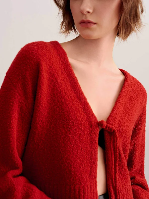 Sleep tops with mosquito-repellent coating-Knot Cardigan