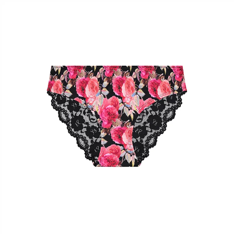 Seamless thong petite size -Lace Bum Bikini Brief - Cottage Garden