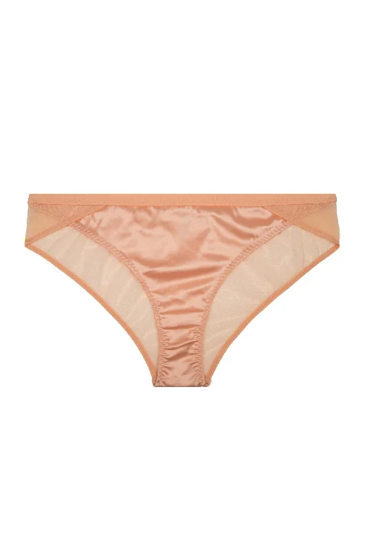 Silk panties for women smooth -Love Stories Lara Mesh Back Brief | Quartz