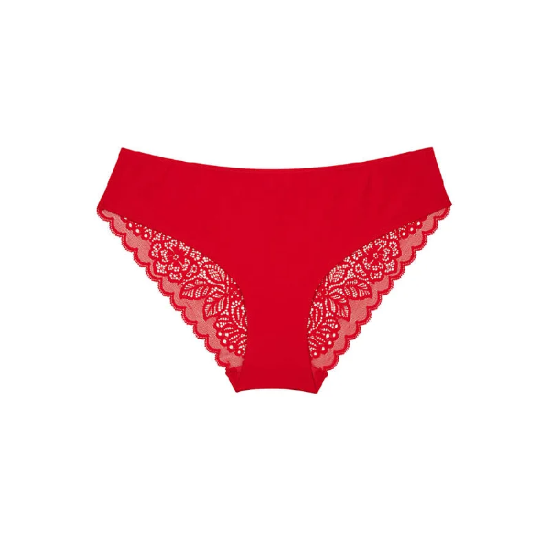 womens panties supportive -Lily Lace Bum Bikini Brief - Ruby Red