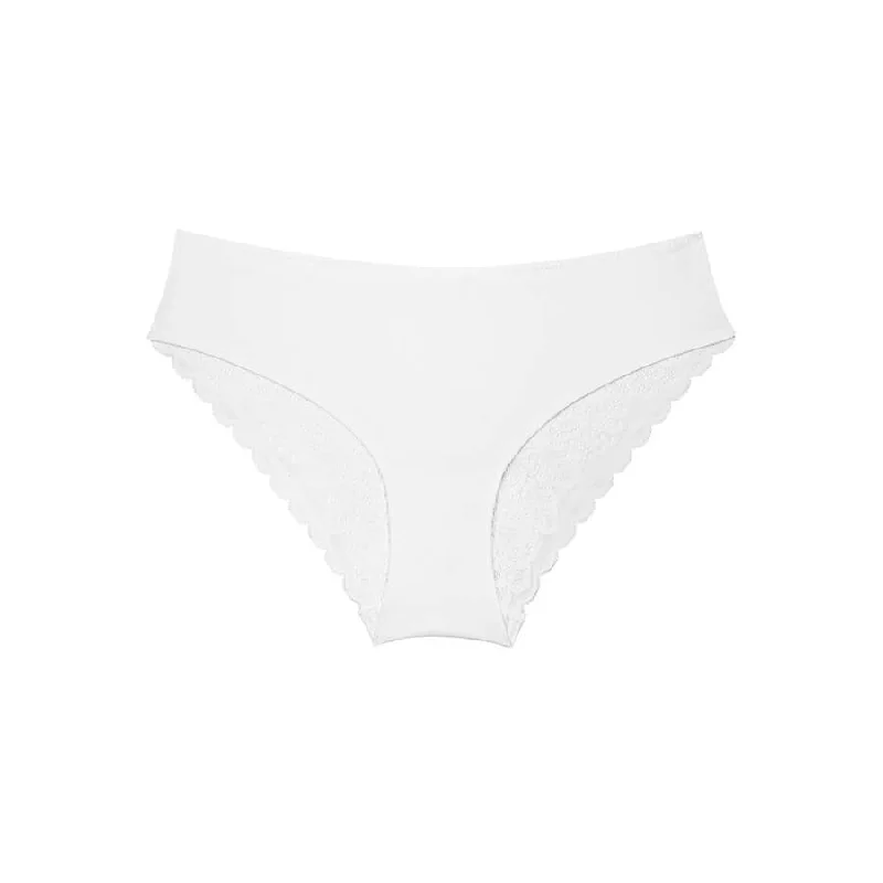 womens panties designs -Lily Lace Bum Bikini Brief - White
