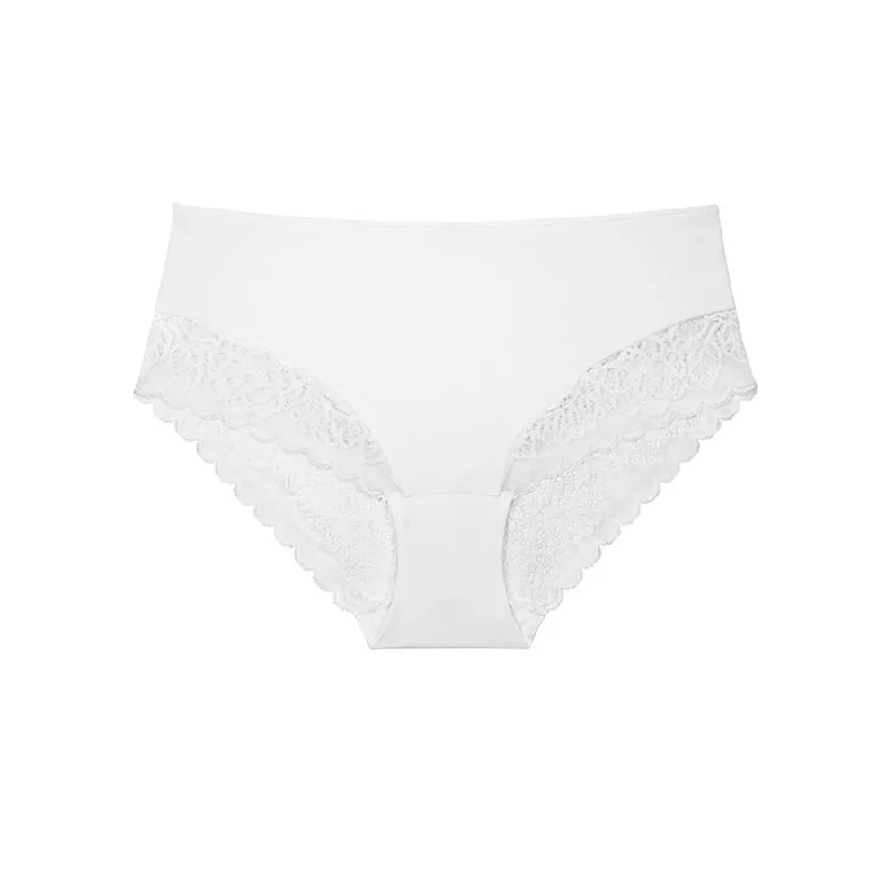 womens panties sizes -Lily Lace Midi Brief - White