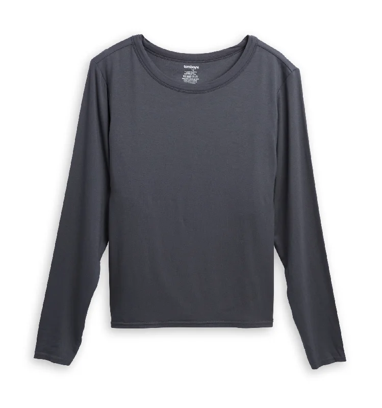 Sleep tops with nanofiber air filtration-Long Sleeve Bra Top - TENCEL™ Modal Slate