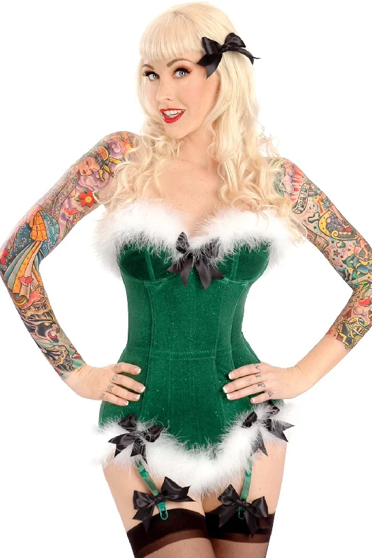 Womens Bustiers & Corsets made from cotton -Mistletoe Strapless Corset
