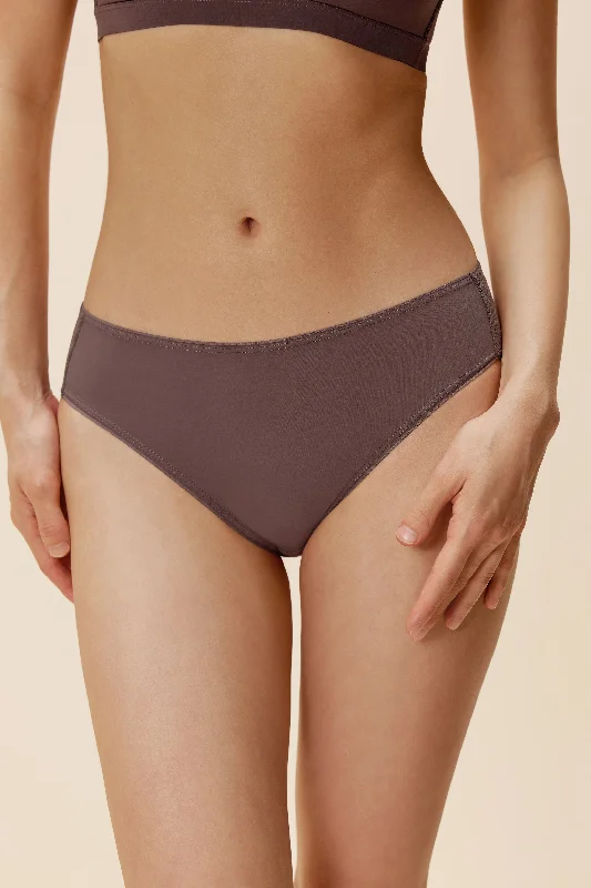 womens panties soft -Nude Tulle Mid Waist Brief