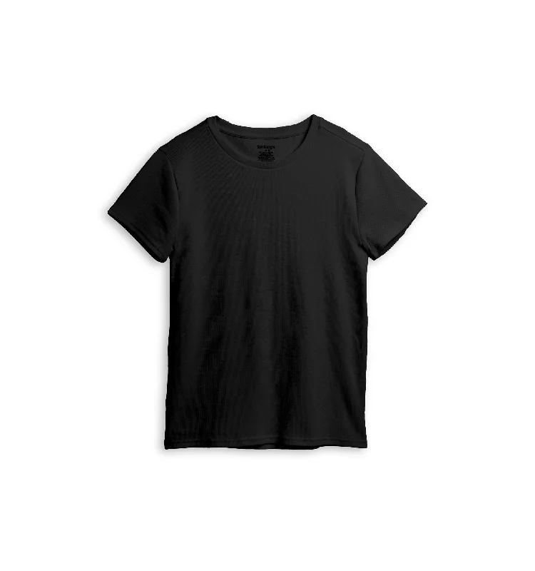 Sleep tops for stomach sleepers (flat seams)-Organic Cotton Rib Baby Tee - Black