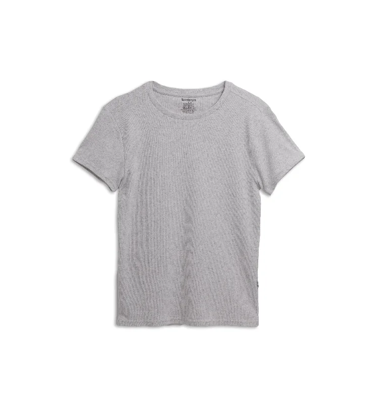 Hanukkah sleep tops with embroidered stars-Organic Cotton Rib Baby Tee - Cloud Gray
