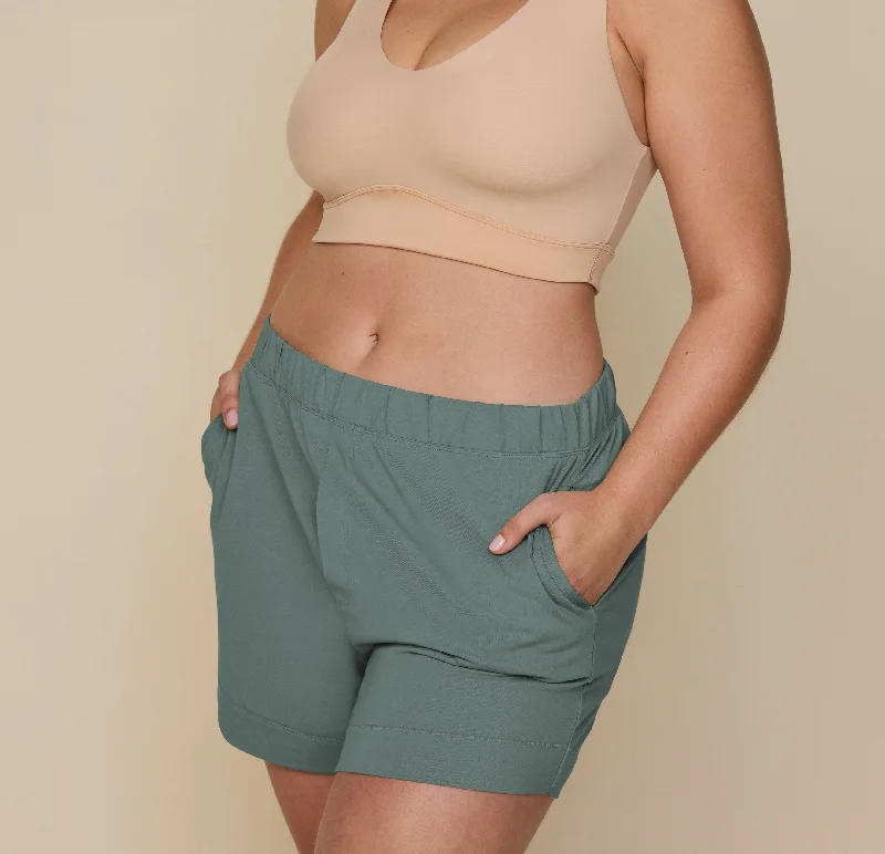 Convertible sleep tops (tank to long sleeve)-Perfect Pima Pajama Shorts - Rainforest