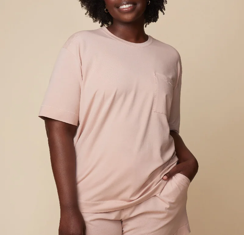 Convertible sleep tops (tank to long sleeve)-Perfect Pima Pajama T-Shirt - Bellini
