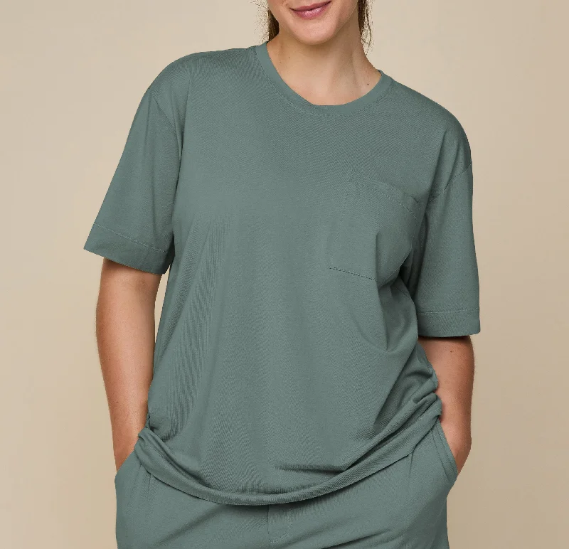 Hypoallergenic sleep tops for eczema-Perfect Pima Pajama T-Shirt - Rainforest