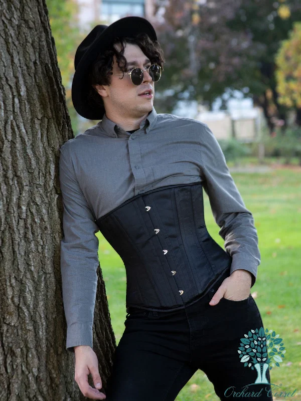Womens Bustiers & Corsets black -Plus Size Satin Modern Curve Longline Underbust Corset : CS-701