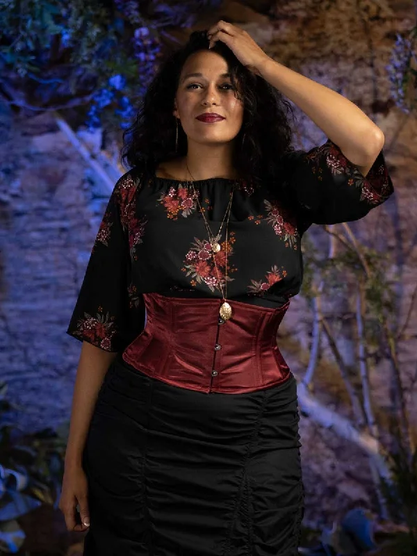 Ruffles bustier playful -Plus Size Satin Modern Curve Waspie Underbust Corset : CS-301 Ruffles bustier playful -Plus Size Satin Modern Curve Waspie Underbust Corset : CS-301
