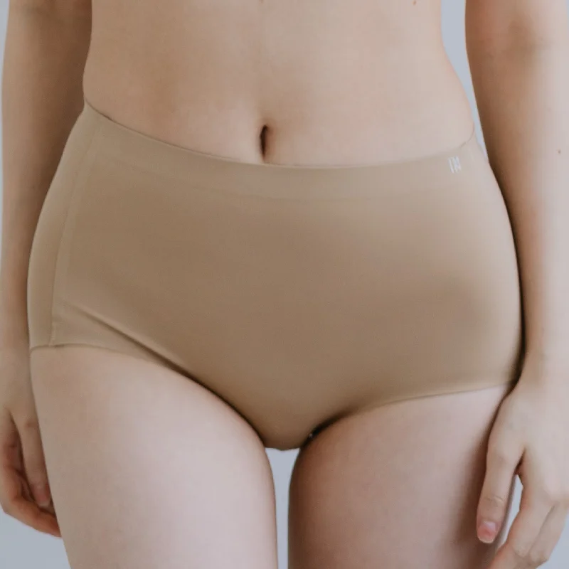 womens panties skin tones -Premium Mid-Rise Seamless Butthugger in Toffee Cream