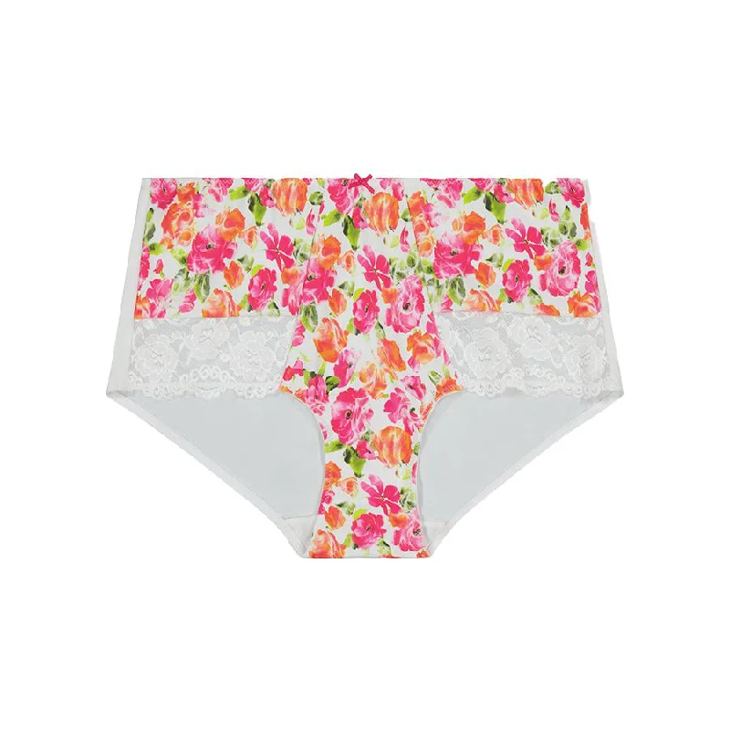 Seamless thong panties for no show -Print Full Brief - Blooming Roses