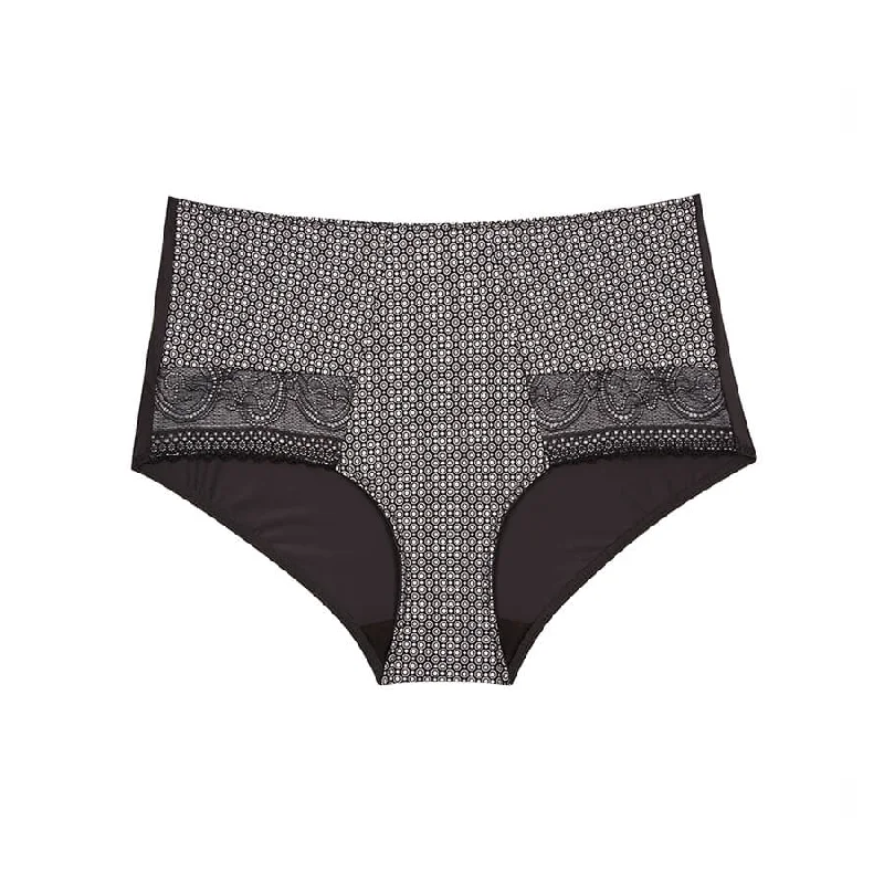 womens panties that are comfy -Print Full Brief - Black Pebble