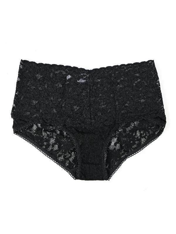 womens panties advice -Retro Lace V-Kini Black