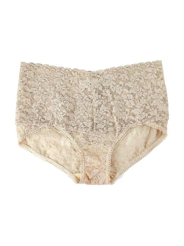 womens panties perfect -Retro Lace V-Kini Chai