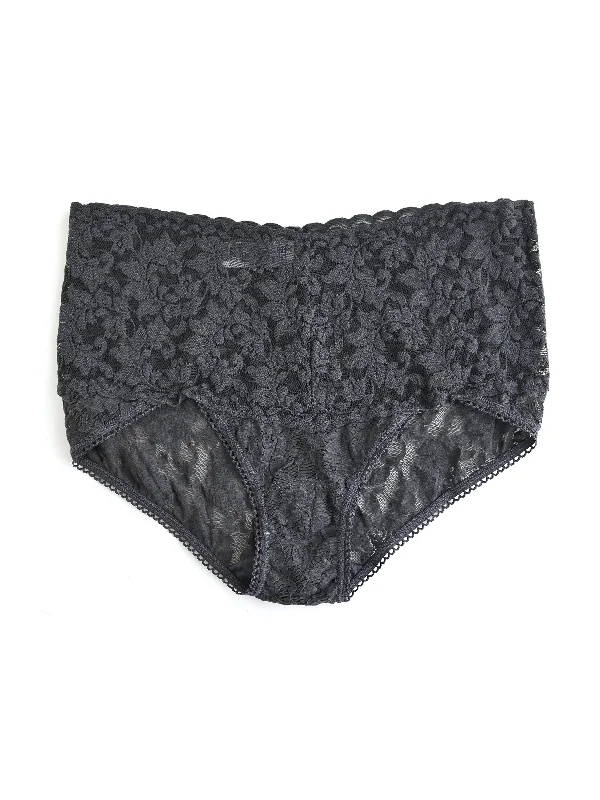 womens panties satisfaction -Retro Lace V-Kini Granite Grey