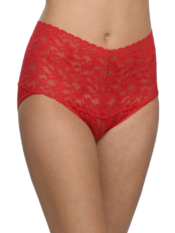 Postpartum panties for women recovery -Retro Lace V-Kini Red