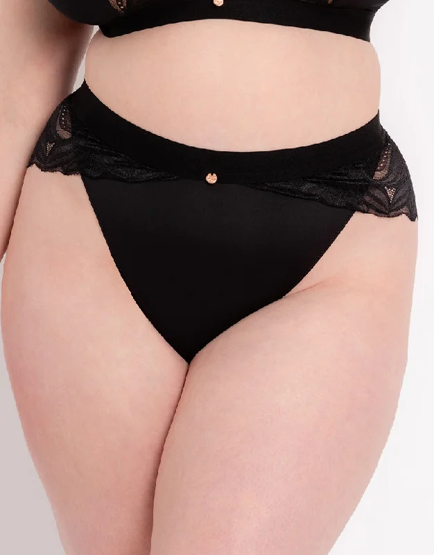 womens panties materials -Scantilly Indulgence High Waist Brief Black/Latte