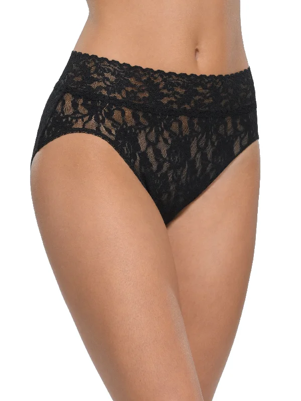 womens panties washable -Signature Lace French Brief Black