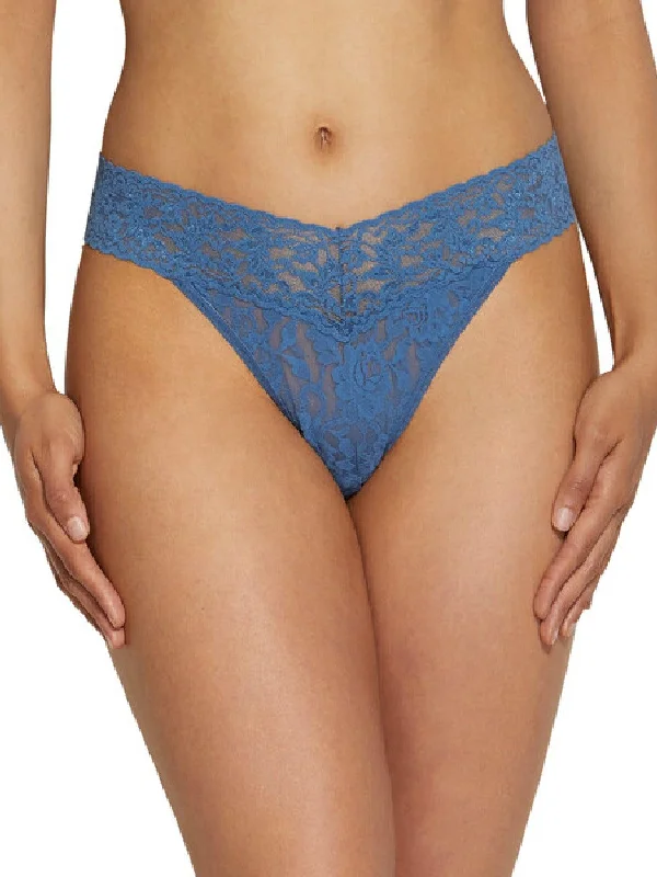 womens panties evening -Signature Lace Original Rise Thong Storm Cloud Blue