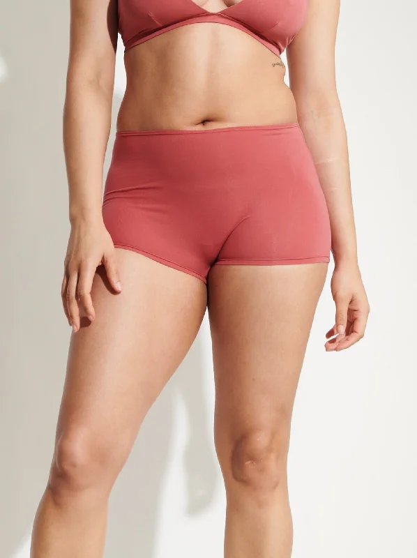 Seamless panties for women no show -Skin: Gayle Organic Cotton Boyshort - Rose