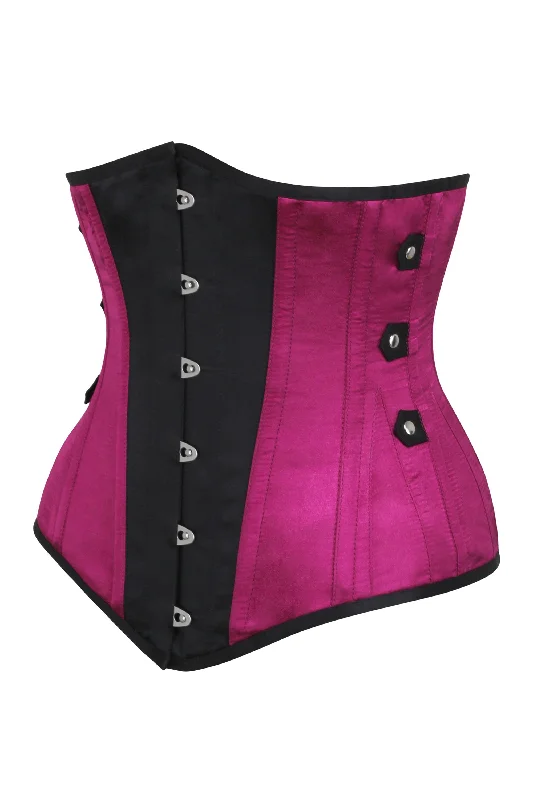 How Much Do Bustiers & Corsets Cost? -Steampunk Black and Pink Longline Underbust with Side Tabs How Much Do Bustiers & Corsets Cost? -Steampunk Black and Pink Longline Underbust with Side Tabs
