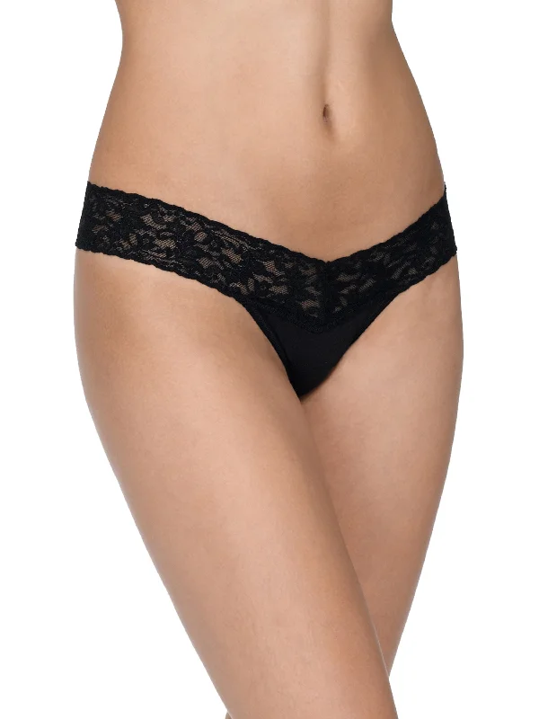 womens panties office -Supima® Cotton Low Rise Thong Black