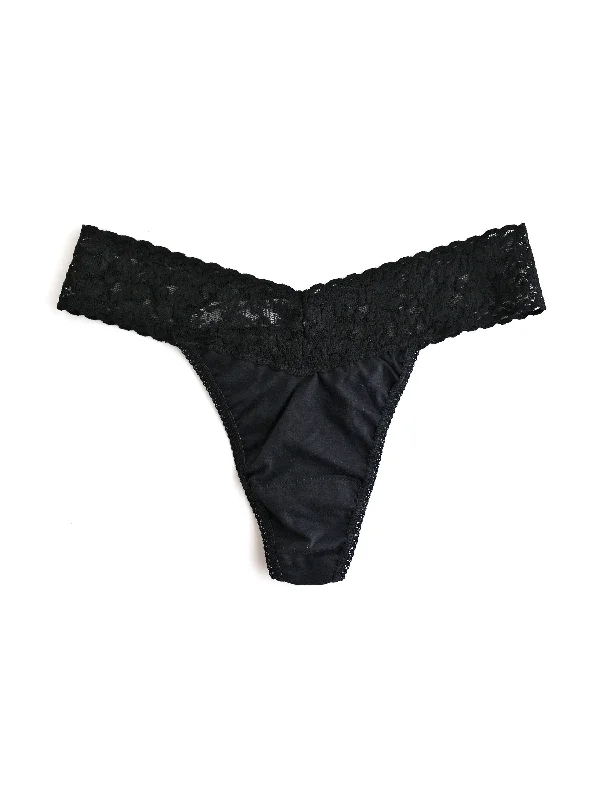 womens panties shapewear -Supima® Cotton Original Rise Thong Black