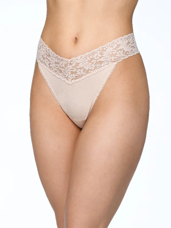 womens panties access -Supima® Cotton Original Rise Thong Chai