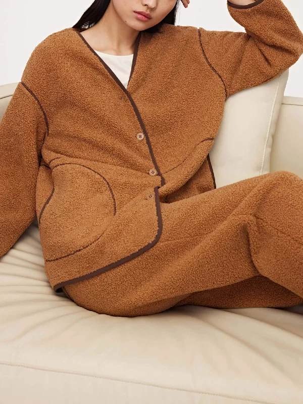 Discounted sleep tops with minor defects-Teddy Fleece Jacket