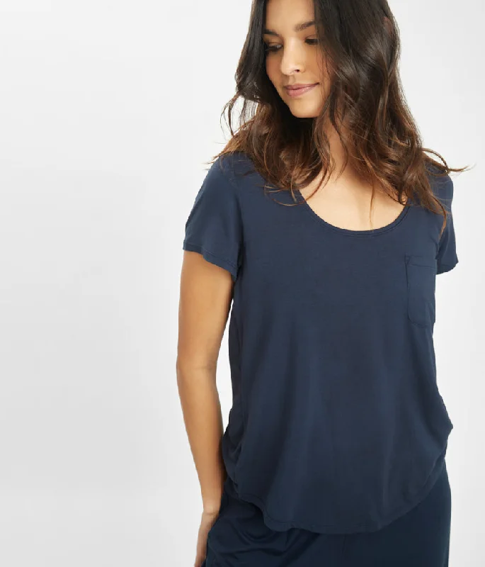 Sleep tops with posture-correcting seams-The All-Day Tee: Midnight Navy