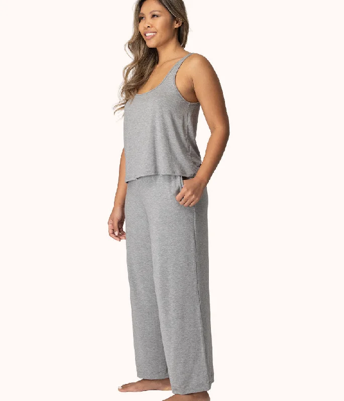 Sleep tops for yoga retreat bundles-The All-Day Wide Leg Pant: Heather Grey