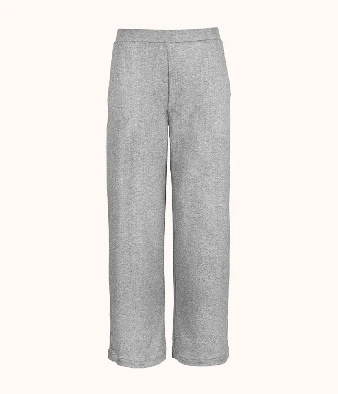 Sleep tops for stomach sleepers (flat seams)-The Ribbed Lounge Pant: Heather Gray