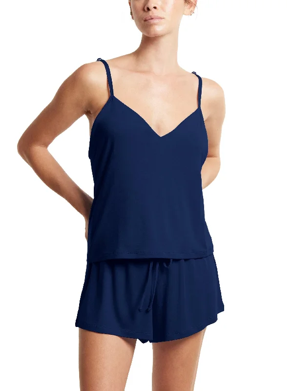 Maternity sleep tops with nursing access-Unwind Cami Hummingbird Blue