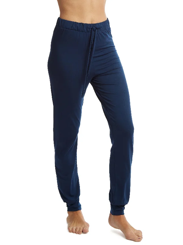 Sleep tops for large busts (no spillage)-Unwind Jogger Hummingbird Blue
