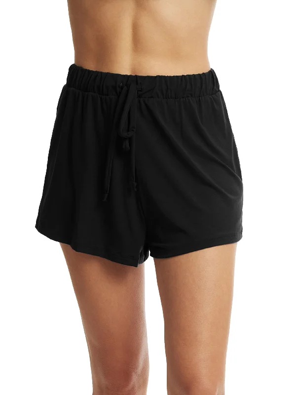 Recycled polyester sleep tops for sustainability-Unwind Short Black