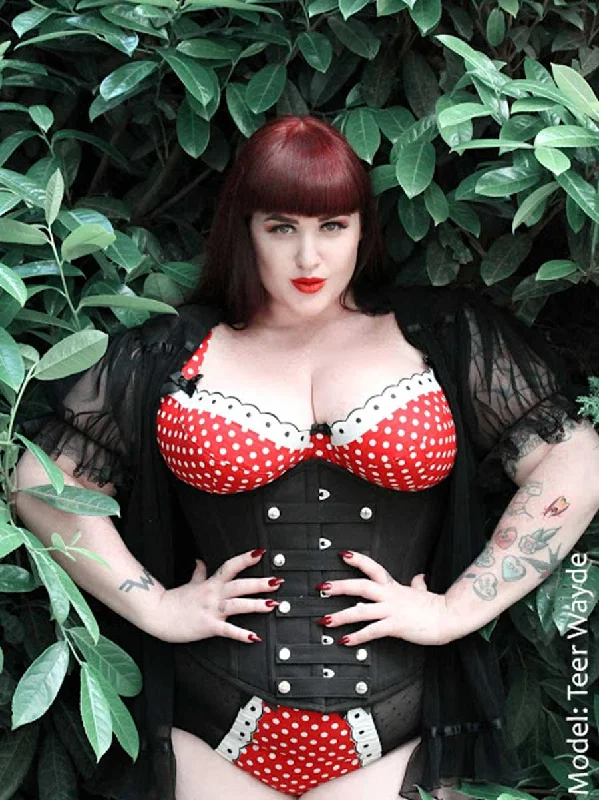 Hourglass figure plus size bustier -Plus Size Cotton Romantic Curve Longline Underbust Corset with Snaps : CS-345 Hourglass figure plus size bustier -Plus Size Cotton Romantic Curve Longline Underbust Corset with Snaps : CS-345