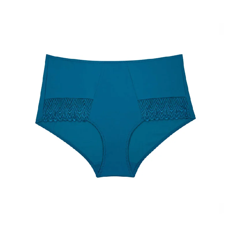 womens panties adjustable -Willow Lace Full Brief - Teal Blue