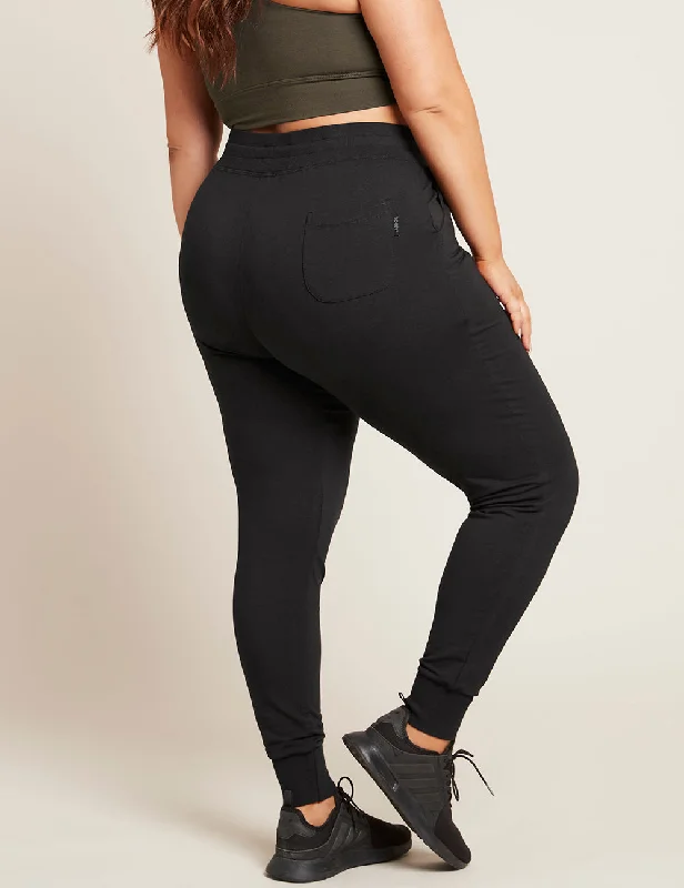 Sleep tops with snowflake patterns (holiday)-Women's Weekend Joggers - Black