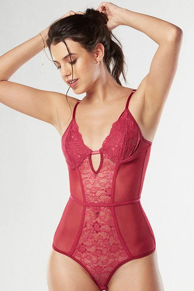High waisted bodysuit for long legs -BODY STELLA BOMBON ROJO