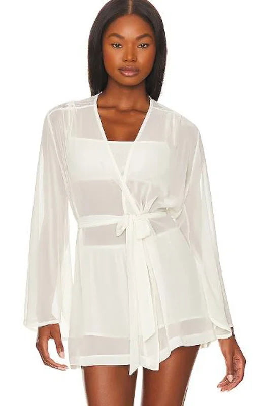 Bodysuits for layering under sheer tops -Coucou Lola Angel Sleeve Robe