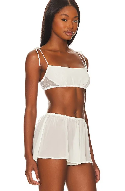 White bodysuit lingerie for bridal -Coucou Lola Tap Shorts